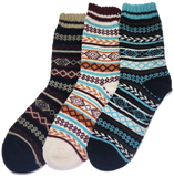 VERA TUCCI LUXURY MEN'S NORDIC PATTERN 3 PACK BLUE, WHITE, BLACK WINTER SOCK RMD2403-33 MULTI 3 PACK