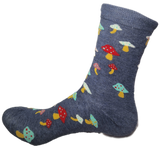 VERA TUCCI LUXURY TRULY UNIVERSAL SIZE MEN'S WOMEN'S SOCK FUNKY NOVELTY GIFT PATTERNED SOCKS RMD2403-185-06 #5 MUSHROOMS