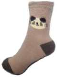 VERA TUCCI LUXURY WOMENS COSY FLUFFY SOCKS RMD2403-07-04 TAUPE CAT