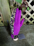 Gloves Riley Leopard Faux Suede Gloves - Vera Tucci OriginalsAccessories