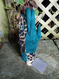 Gloves Riley Leopard Faux Suede Gloves - Vera Tucci OriginalsAccessories