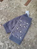 Gloves Liliana Fingerless Mittens with Pearls - Vera Tucci OriginalsAccessories DARK GREY