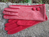 Gloves ADDISON - AW21 HERRINGBONE CHEVRON GLOVES XMJ3960 - Vera Tucci OriginalsAccessories SM / RED