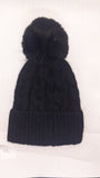 CLASSIC CABLE KNIT TURN UP ANGORA POM HAT AW23-RMD-92