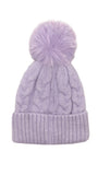 CLASSIC CABLE KNIT TURN UP ANGORA POM HAT AW23-RMD-92