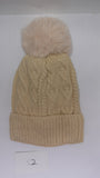 ACRYLIC CABLE POM POM HAT AW23-RMD-52