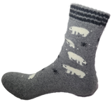 VERA TUCCI LUXURY MEN'S WOOL BLEND PATTERNED SOCKS RMD2403-26-05 POLAR BEAR - MID GREY