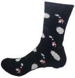 VERA TUCCI LUXURY MEN'S WOOL BLEND PATTERNED SOCKS RMD2403-26-02 SHEEP - BLACK