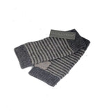 Gloves Striped Fingerless Mittens - G16 - Vera Tucci OriginalsAccessories D.GREY/L.GREY