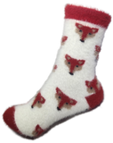 VERA TUCCI LUXURY WOMENS COSY FLUFFY SOCKS RMD2403-07-08 GEOMETRIC FOX