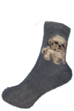 VERA TUCCI LUXURY WOMEN'S SOCKS RMD2403-20-01 COL#2 GREY DOG