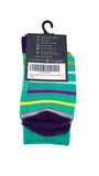 Luxury Men's Bamboo Sock  M7 STRIPES C (GREEN)