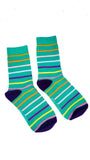 Luxury Men's Bamboo Sock  M7 STRIPES C (GREEN)