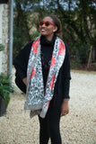 Scarves Sandra Leopard Print & Roses Scarf - SC5033 - Vera Tucci OriginalsAccessories OLIVE