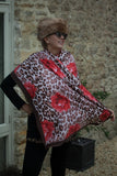 Scarves Sandra Leopard Print & Roses Scarf - SC5033 - Vera Tucci OriginalsAccessories BROWN