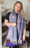 Scarves HELENE REVERSIBLE STAR SCARF - SC5068 - Vera Tucci OriginalsAccessories PURPLE