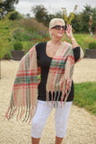 Scarves LORI - THICK WINTER CHECK SCARF RMD202106-04 - Vera Tucci OriginalsAccessories 3 TAN