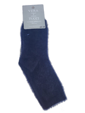 VERA TUCCI WINTER PLAIN NAVY FLUFFY  WOMEN'S SOCKS RMD2305-07-4 NEW FOR AW23!