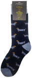 VERA TUCCI LUXURY MENS THERMAL SOCKS RMD2403-03-03 SAUSAGE DOG NAVY