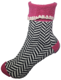 VERA TUCCI LUXURY WOMENS TURN OVER CUFF SOCKS RMD2403-24-04 CHEVRON PINK